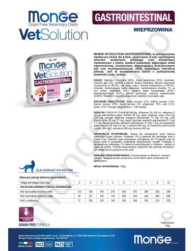 OUTLET MONGE VETSOLUTION CAT- GASTROINTESTINAL...
