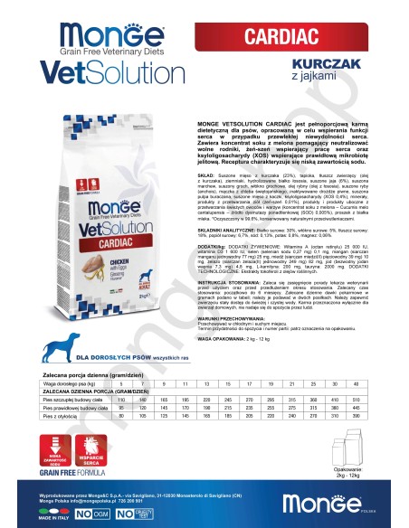 VETSOLUTION DOG-CARDIAC 12KG