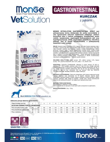 OUTLET VETSOLUTION DOG-GASTROINTESTINAL 12KG