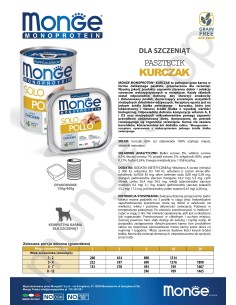 MONGE DOG SOLO HUHN für welpen 400g 2