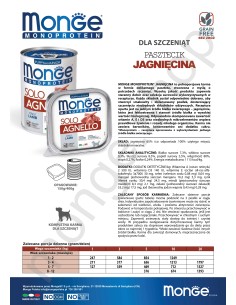 MONGE DOG SOLO LAMM für welpen 400g 2