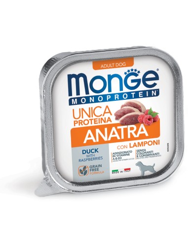 MONGE DOG FRUIT KACZKA Z MALINAMI 150g