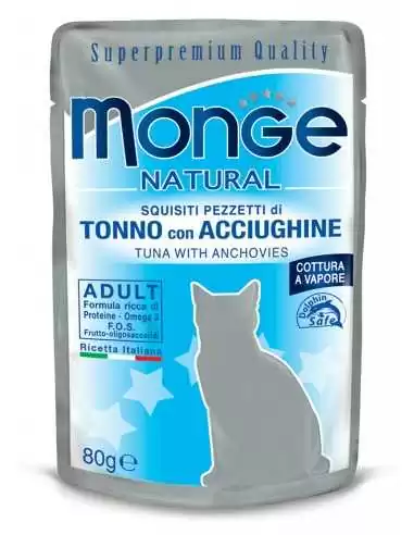 MONGE NATURAL TUŃCZYK Z ANCHOIS W GALARECIE 80G...