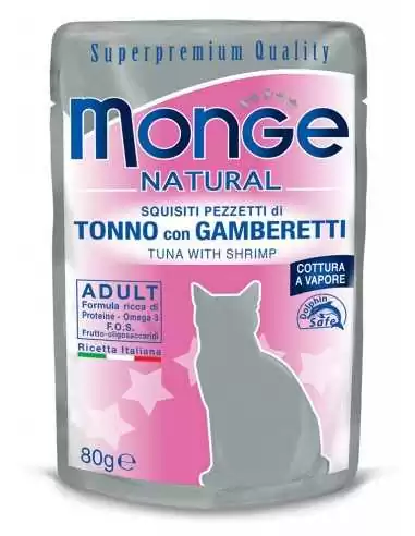 MONGE NATURAL TUŃCZYK Z KREWETKAMI W GALARECIE...