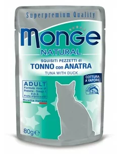 MONGE NATURAL TUŃCZYK Z KACZKĄ W GALARECIE 80G saszetka 2
