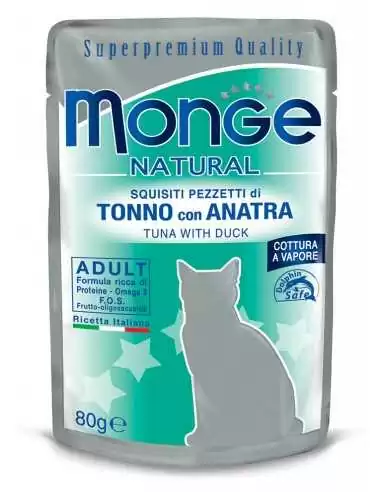 MONGE NATURAL TUŃCZYK Z KACZKĄ W GALARECIE 80G...