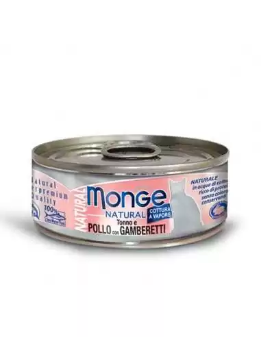 MONGE NATURAL TUNA MIT HÜHNCHEN UND PRAWNS 80G