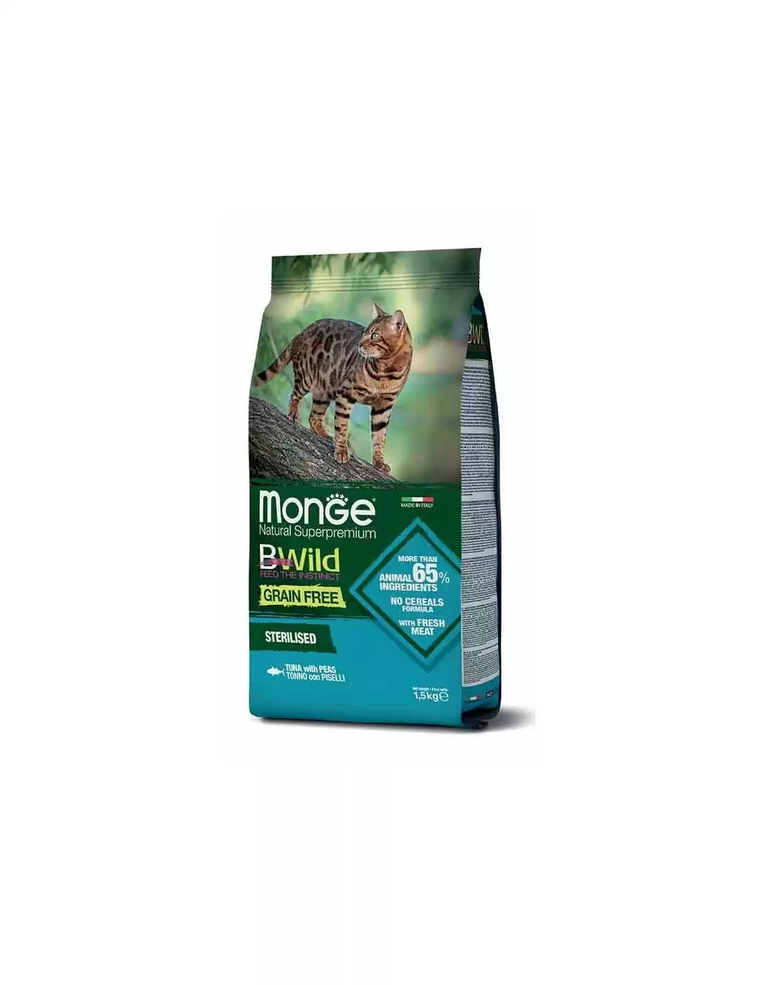 GF BWILD CAT STERILIZED TUNA WITH PEAS 1.5kg MONGE.SHOP MONGE .