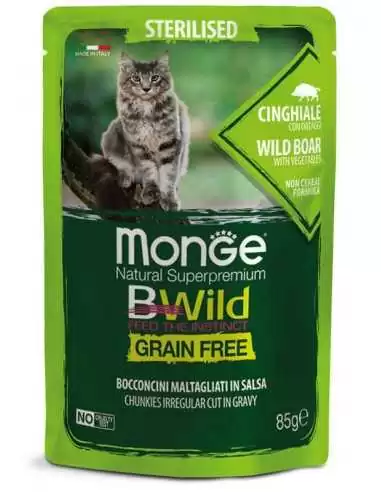 MONGE BWILD Grain Free boar with vegetables in sauce 85g