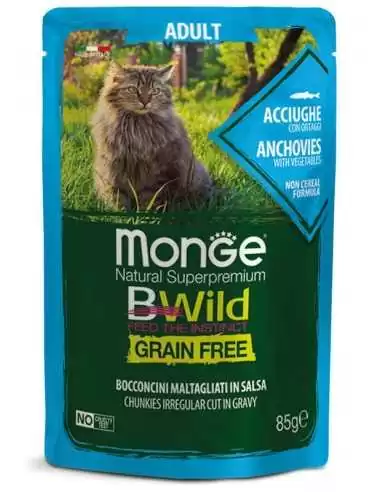 MONGE BWILD Grain Free Sardellen mit Gemüse in Sauce 85g