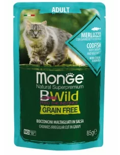 MONGE BWILD Grain Free Kabeljau mit Garnelen und Gemüse...