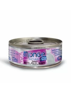 MONGE NATURAL TUŃCZYK Z KURCZAKIEM I WOŁOWINĄ w sosie 80g 2