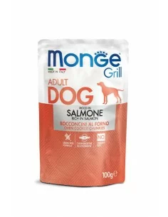 MONGE GRILL-MEAT PIECES WITH SALMON 100g