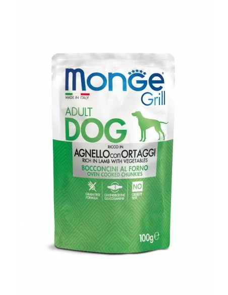 MONGE GRILL Multi Box Dog Lachs/Schweinefleisch/Lamm mit Gemüse 12x100g