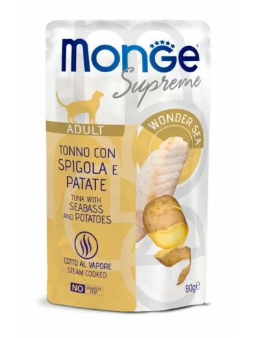 Monge Supreme pouch Adult Tuna with sea bass and potatoes 80g