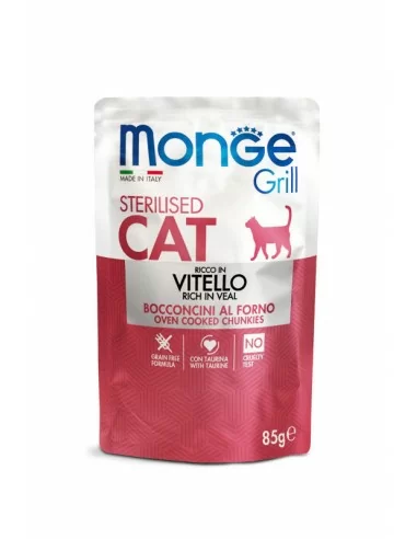 MONGE GRILL Katzen Sterilisiertes Kalbfleisch  85 g