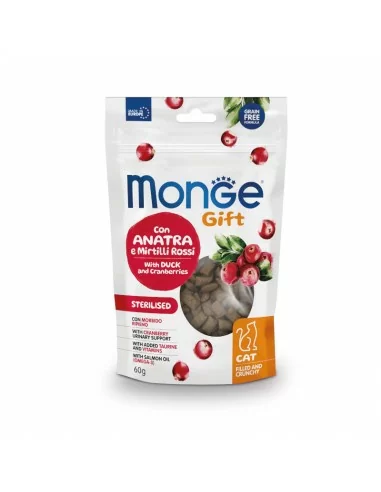 Monge Gift Filled and Crunchy Cat Sterilised Kaczka z żurawiną 60g