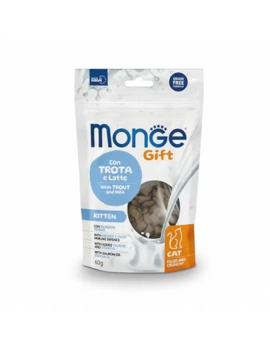 Monge Gift Filled and Crunchy Kitten Pstrąg z mlekiem 60g