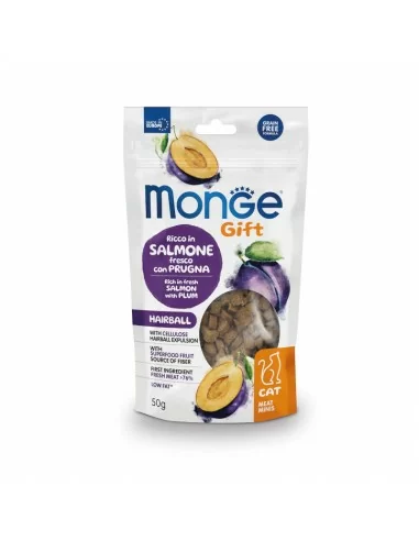 Monge Gift Meat Minis Cat Hairball Łosoś ze śliwką 50g